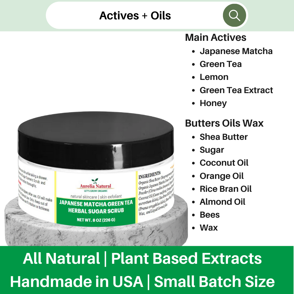 Japanese Matcha Green Tea Sugar Scrub | Natural Exfoliant