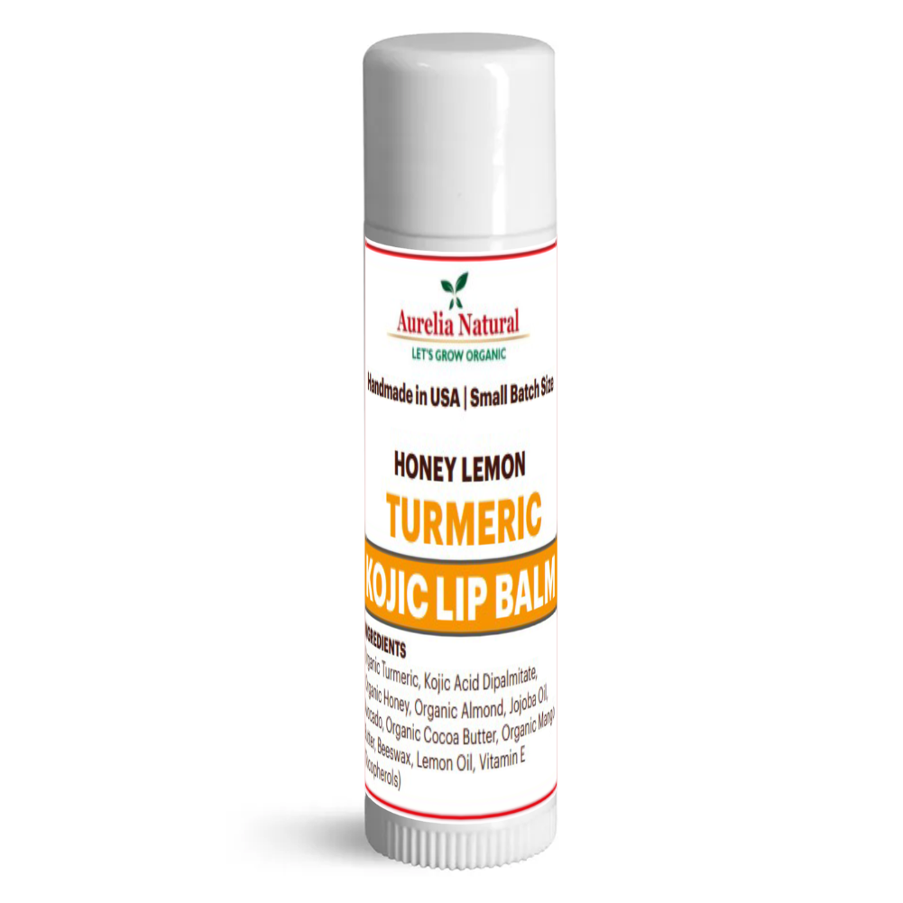 Kojic Acid Organic Turmeric Honey Lemon Lip Balm | Handmade in USA | Small Batch Size