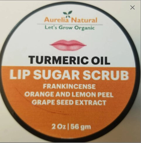 Turmeric Frankincense Lip Sugar Scrub | Exfoliate Lips | Handmade in USA | Small Batch Size
