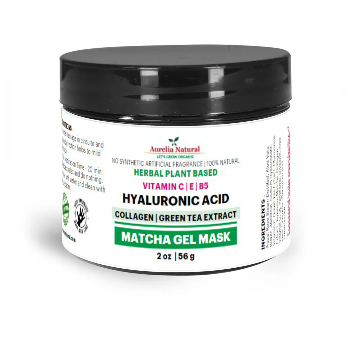 Japanese Matcha Hyaluronic Vitamin C Gel Mask | Handmade in USA | Small Batch Size