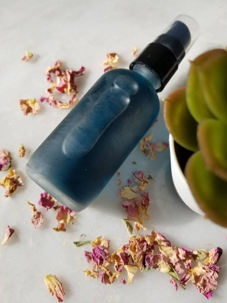 ORGANIC SOOTHING Calming Blue Tansy FACIAL Serum | Helps Blemishes Irritating Skin | Soothes Redness Acne Dry Sensitive Normal skin.