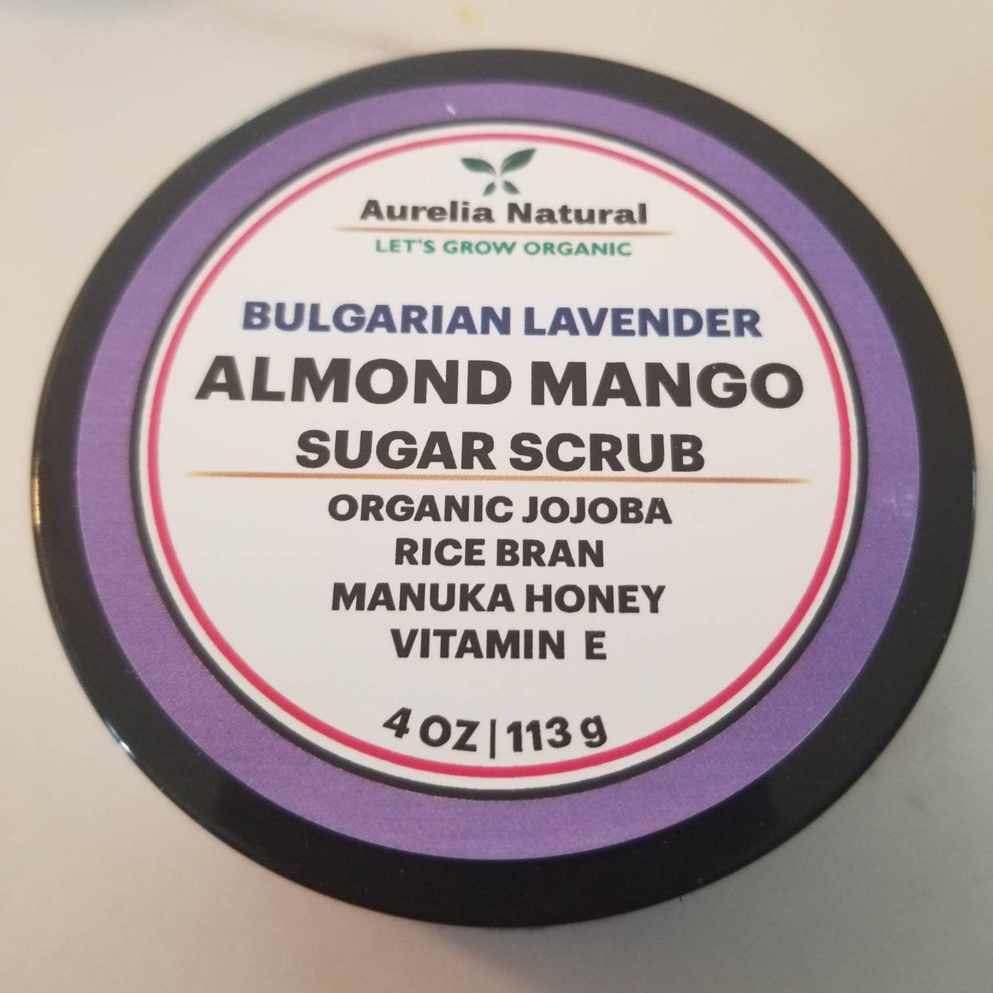 ORGANIC BULGARIAN LAVENDER Sugar Scrub With Almond Mango | Antioxidants To Fight Free Radicals | Smooth Younger Skin | |