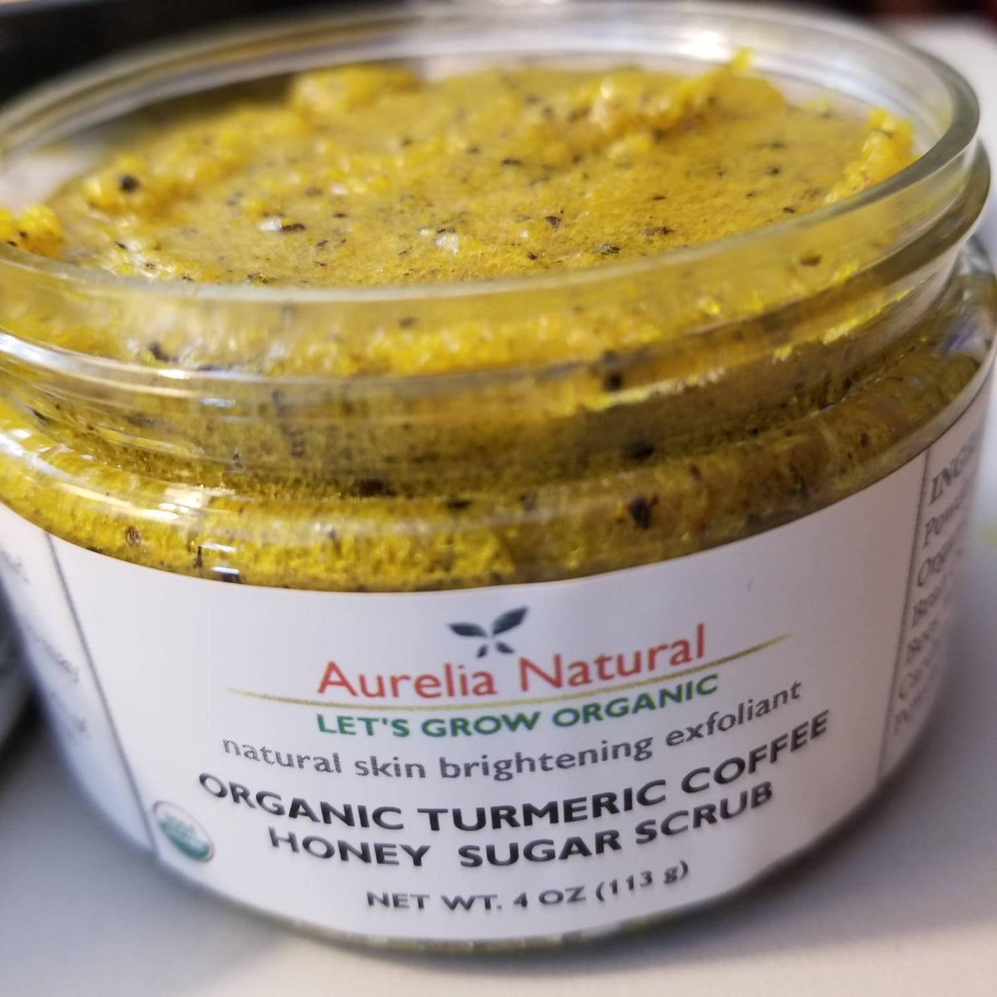 ORGANIC COFFEE + TURMERIC Sugar scrub | Youthful Radiant skin | Glowing Exfoliating Increase collagen production
