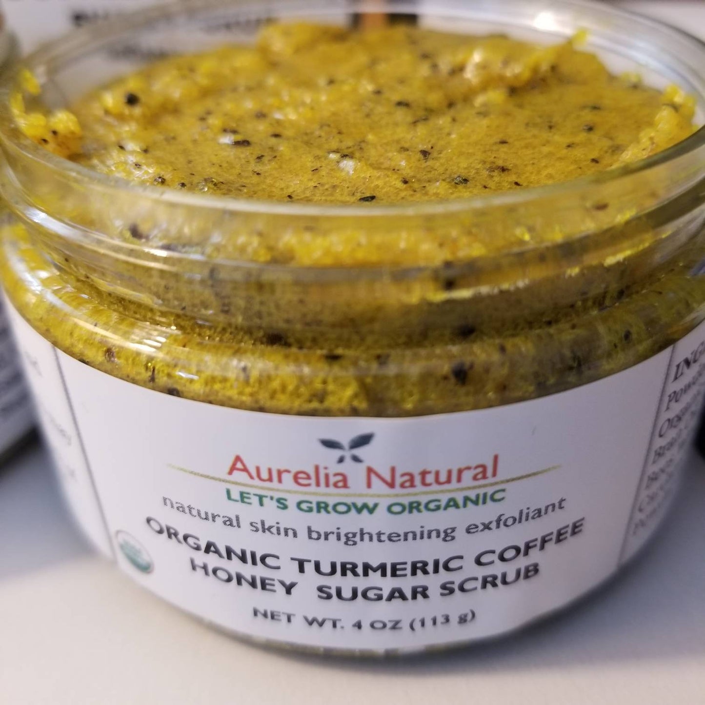 ORGANIC COFFEE + TURMERIC Sugar scrub | Youthful Radiant skin | Glowing Exfoliating Increase collagen production