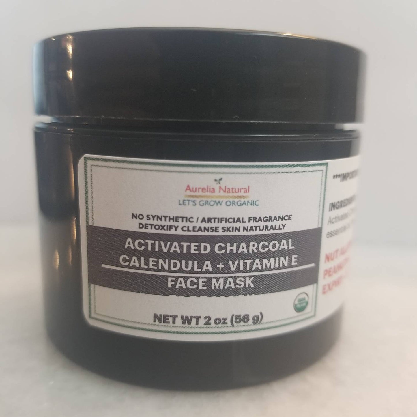 ORGANIC ACTIVATED CHARCOAL Calendula Face Mask | Detox Mask | Acne Pimple Blackhead Mask Draw Out Impurities | Oily skin