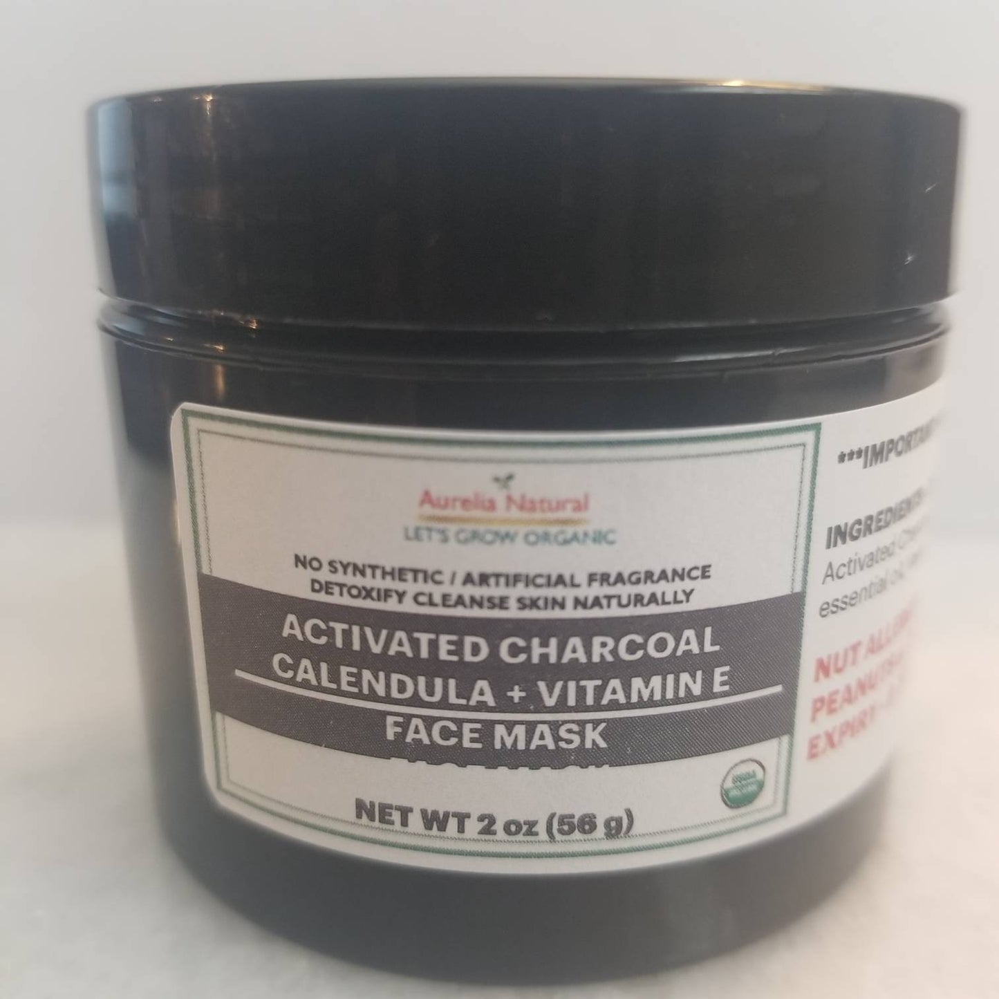ORGANIC ACTIVATED CHARCOAL Calendula Face Mask | Detox Mask | Acne Pimple Blackhead Mask Draw Out Impurities | Oily skin