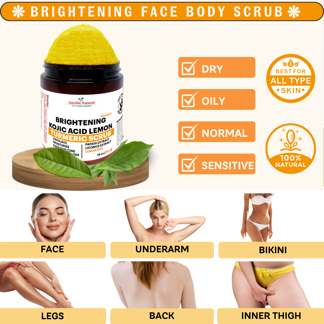 Brightening Turmeric Kojic Scrub | Face Body Scrub