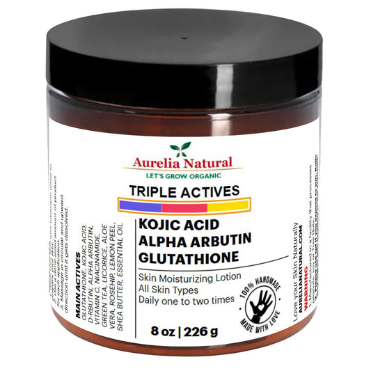 Triple Actives | Kojic Acid Alpha Arbutin Glutathione | Face Body Lotions | 8oz