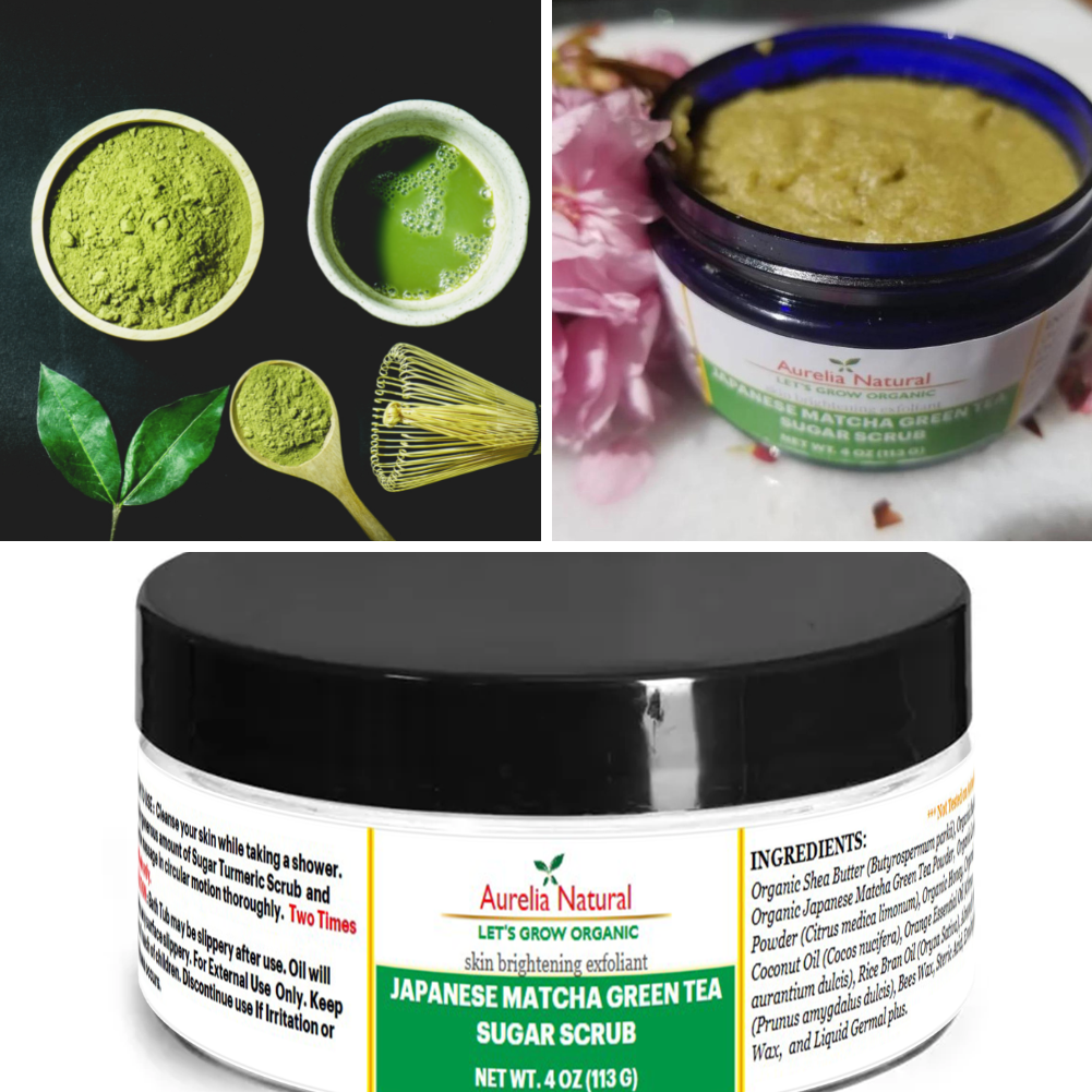 Japanese Matcha Green Tea Sugar Scrub | Natural Exfoliant