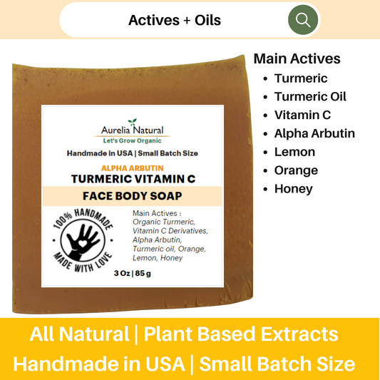 Turmeric Vitamin C Alpha Arbutin Soap | Handmade in USA | Small Batch Size