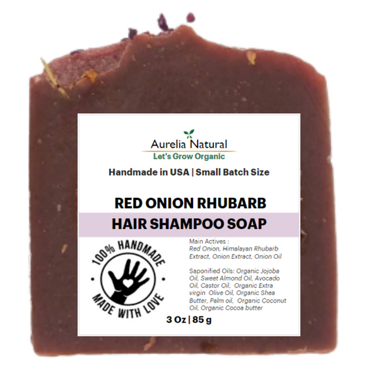 Red Onion Rhubarb Shampoo Bar | Hair Growth Zero Waste | All Natural | Made in USA