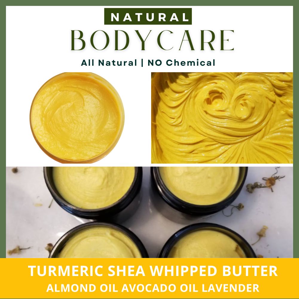 Turmeric Shea Whipped Butter | Almond Oil Avocado Oil Lavender