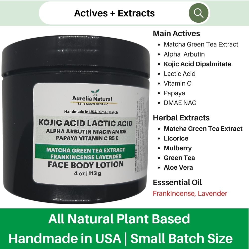 Kojic Lactic Acid Papaya Matcha Lotion | Alpha Arbutin Niacinamide