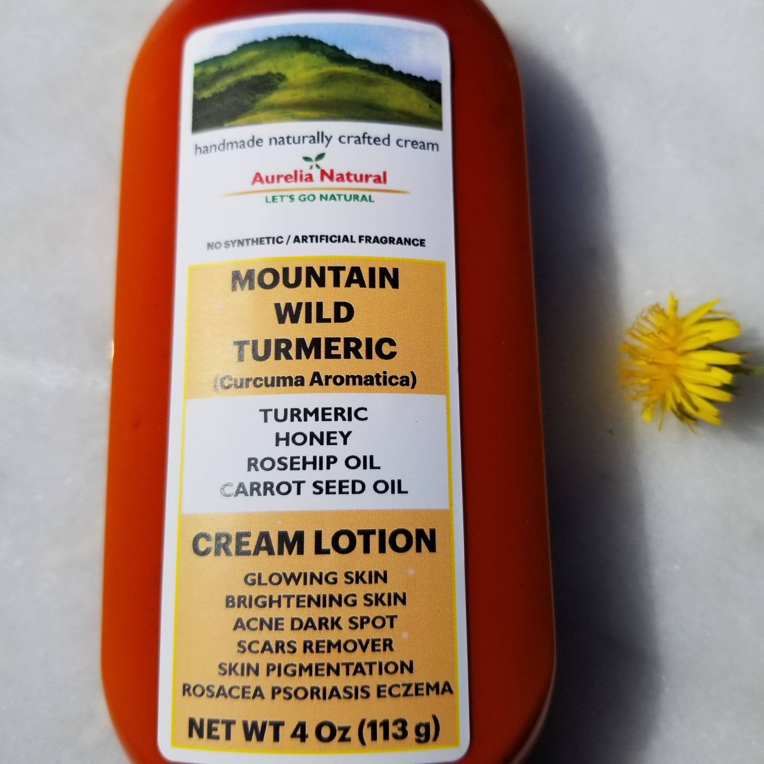 Mountain Wild Turmeric Cream | Skin Brightening Glowing Lotion.