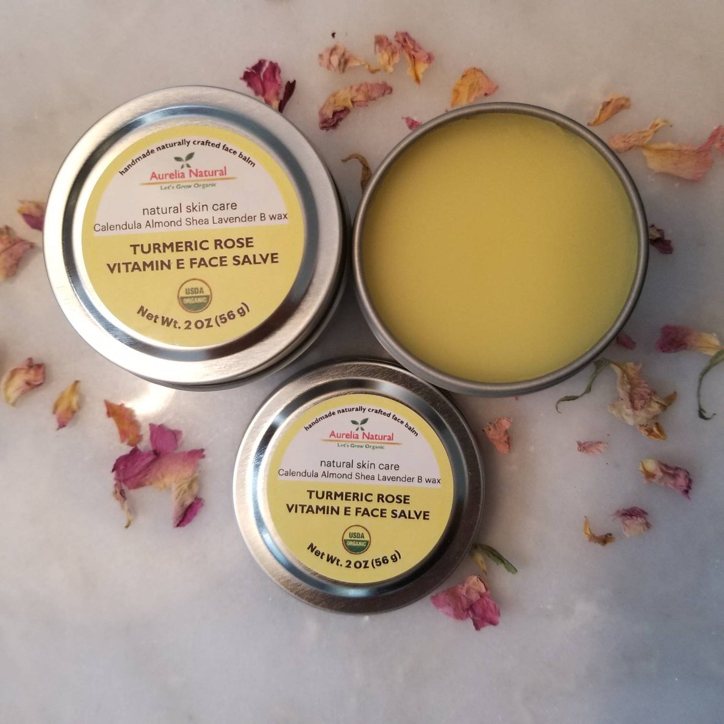 Turmeric + Rose Face Balm 2 Oz | Natural Glow |  Nourishing Salve | Healing balm | Moisturizer | Help Dark Spots.