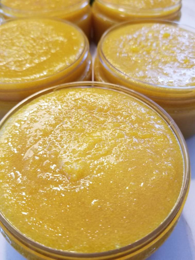 GLOW Radiant Skin Brightening Turmeric Manuka Honey Seabuckthorn Sugar Scrub | Smooth Prevent  Acne Blackheads | Anti aging