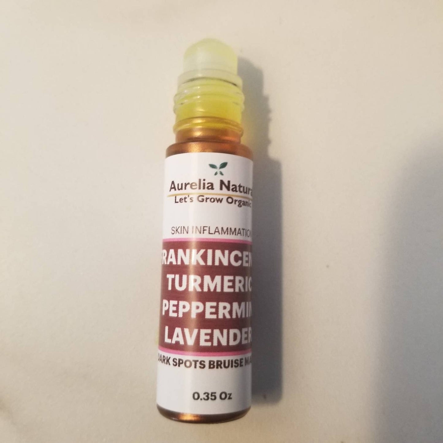 FRANKINCENSE TURMERIC Roll On Spot Corrector | Stretch Marks Scars, Acne, Dark Spot, Bruises Serum Roller | Peppermint Lavender