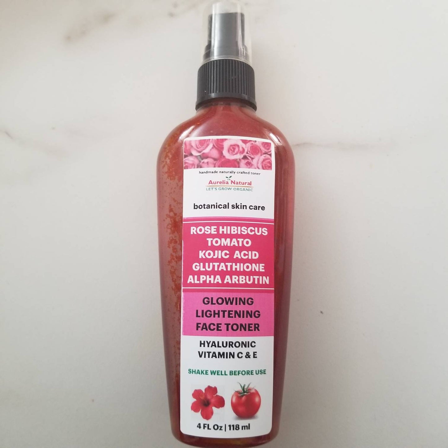 Glowing Face Toner (Glutathione, Hibiscus, Rose, Alfa Arbutin Tomato Extract Hyaluronic Acid)