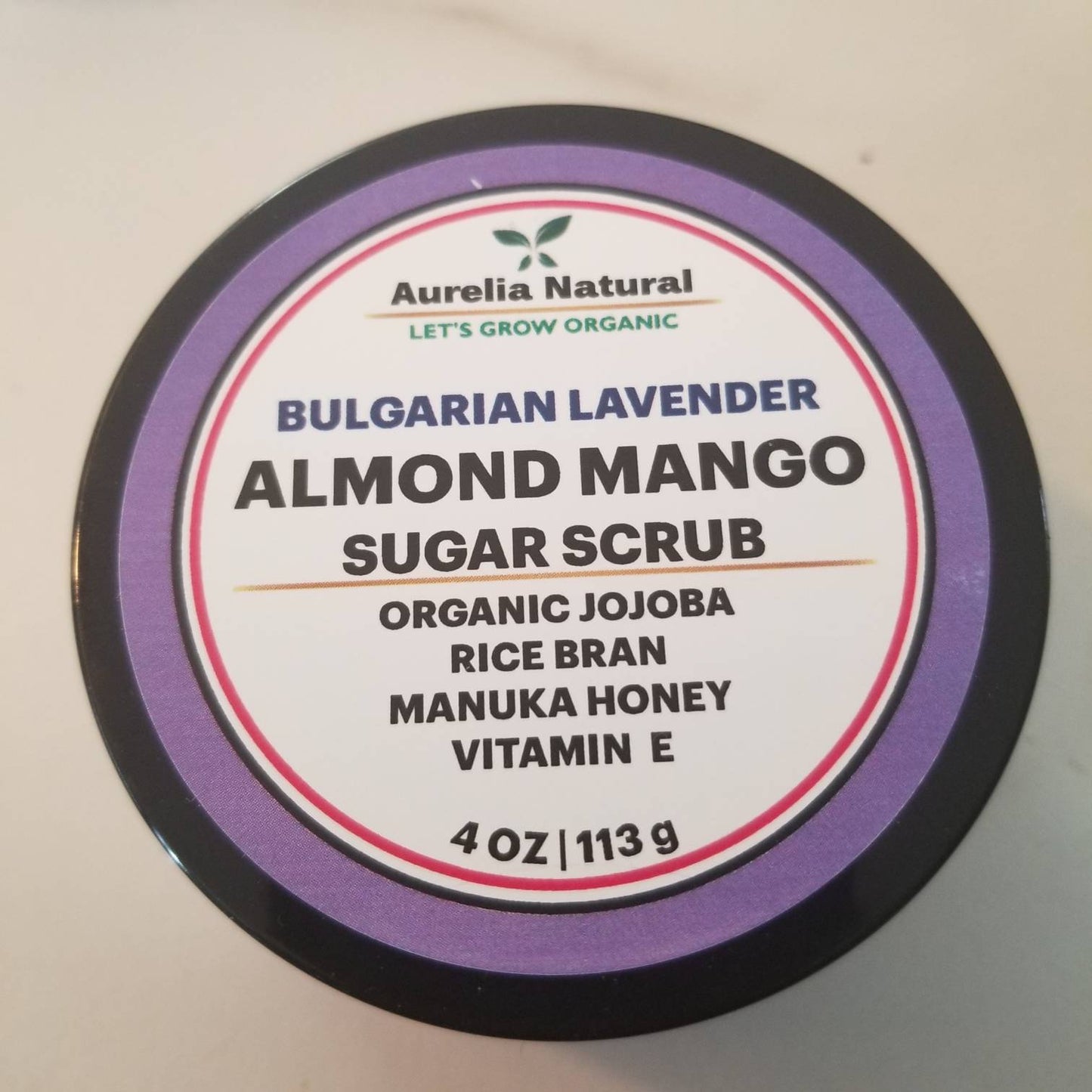 ORGANIC BULGARIAN LAVENDER Sugar Scrub With Almond Mango | Antioxidants To Fight Free Radicals | Smooth  Younger Skin |  |