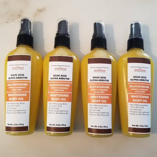 GLUTATHIONE KOJIC ALPHA Arbutin Body Oil With Herbal Extracts l Skin Whitening Glow Repair Skin Even Skin Tone | Brightening | All Skin Type