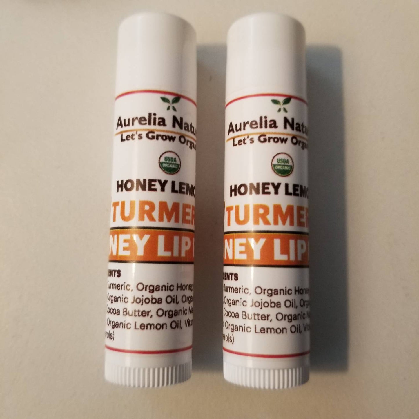 Organic Turmeric Honey Lemon Lip Balm.