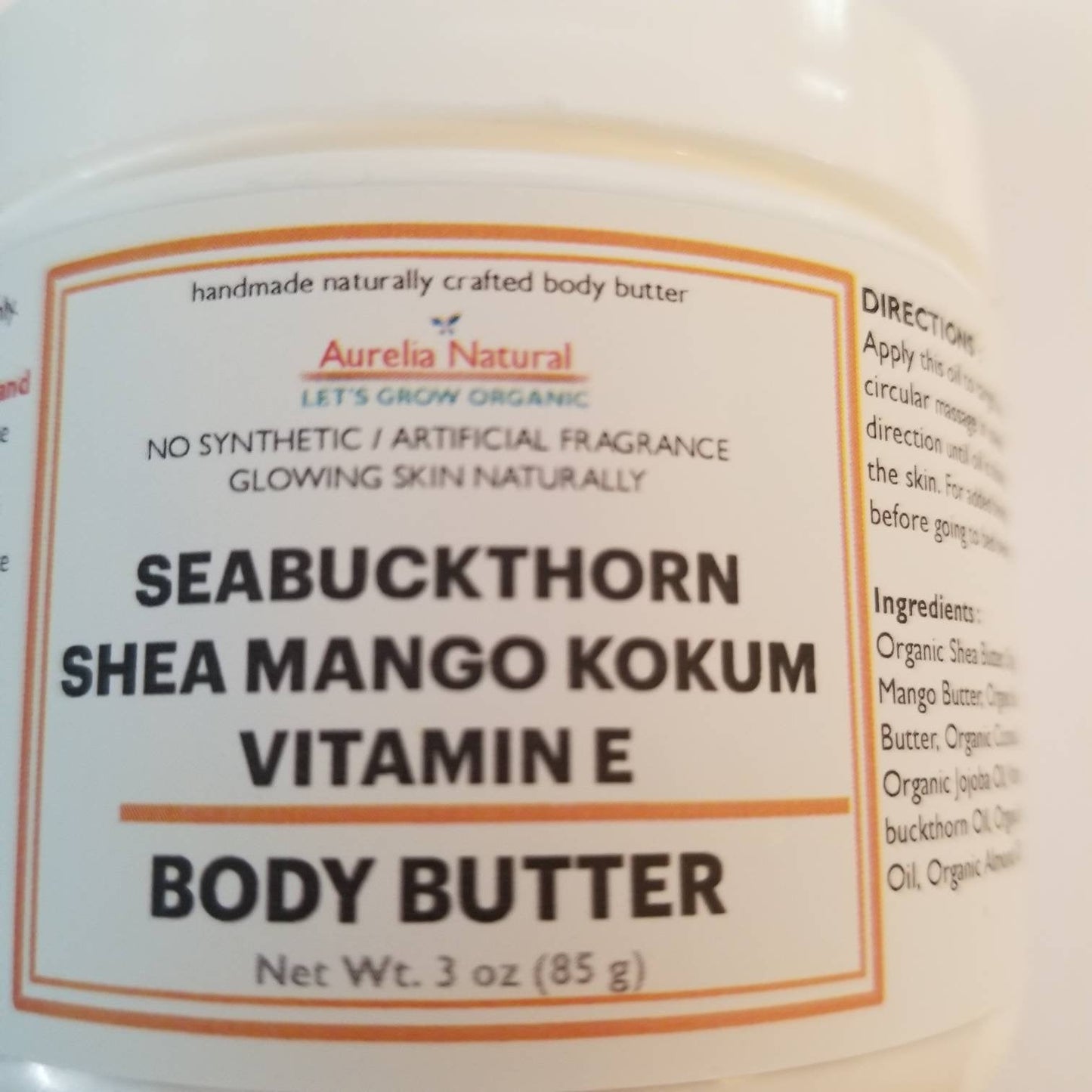 Organic Sea Buckthorn Body Butter | Whipped cream Heals Dry Irritating skin | Anti-aging | Anti wrinkle Repair damage skin