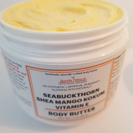 Organic Sea Buckthorn Body Butter | Whipped cream Heals Dry Irritating skin | Anti-aging | Anti wrinkle Repair damage skin