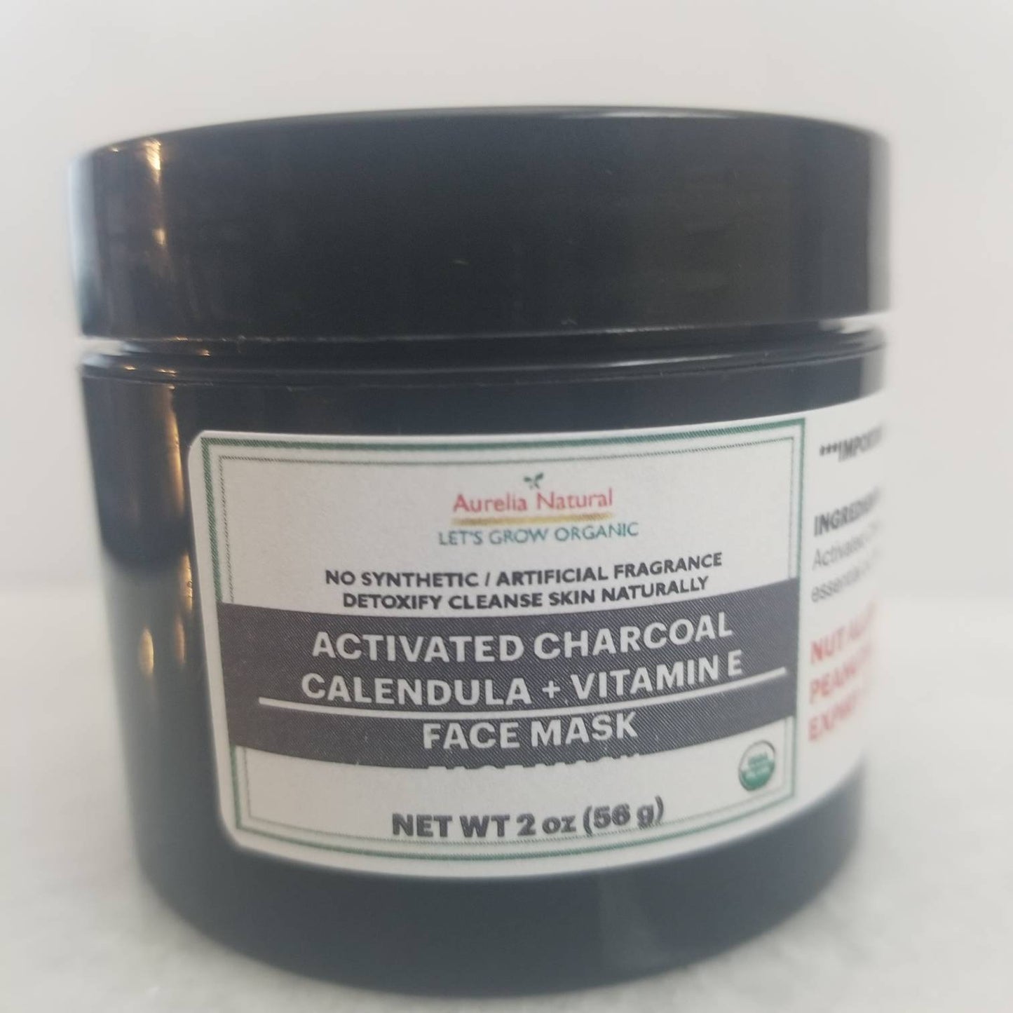ORGANIC ACTIVATED CHARCOAL Calendula Face Mask | Detox Mask | Acne Pimple Blackhead Mask Draw Out Impurities | Oily skin